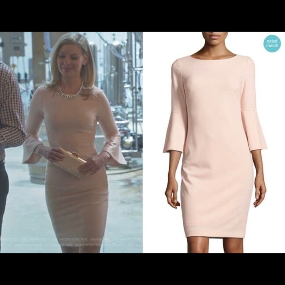 Calvin Klein sheath dress w/ bell sleeves 🌷